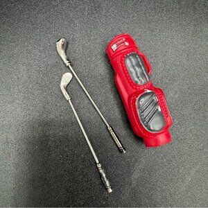 Red Miniature Golf Bag with Clubs